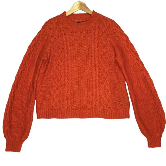 Volcom‎ Chunky Cable Knit Sweater Womens 12 Cozycore Gorpcore Outdoor Cabincore - Picture 1 of 10